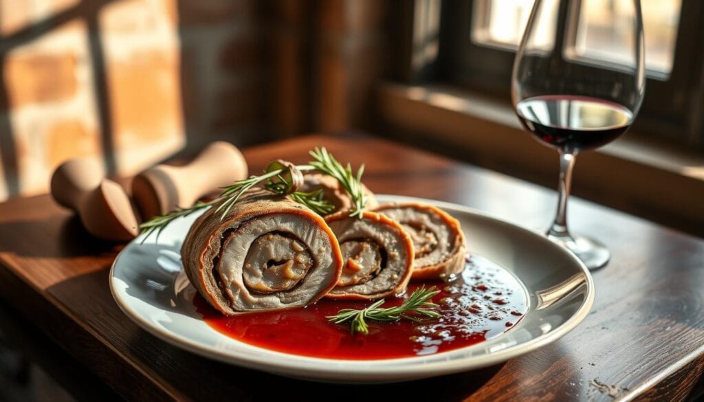 Paupiette de veau avec accord de vin