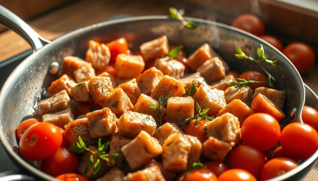 préparation sauté porc tomate