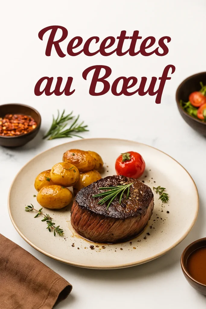 Steak de bœuf et accompagnements rustiques – visuel de la catégorie Recettes au Bœuf – Bienêtre Simply